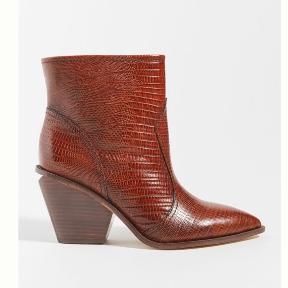 SARTO BY FRANCO SARTO VALENTINA ANKLE BOOTS Tan Leather Pointed Ankle Boots